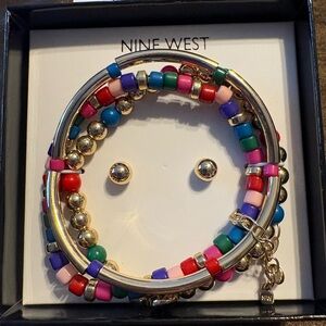 Nine West Colorful Beaded Bracelet Set- NWT